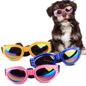 Pet Sunglasses For Dogs; Foldable Dog Glasses For Outdoo; Pet Accessories (Color: Blue, size: One-size)