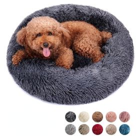 Soft Dog Bed Sleeping Plush Mat Cushion  Kennel For Puppy Colorful Fluffy Warm Comfortable Pet Bed (Color: Pink, size: 60cm)