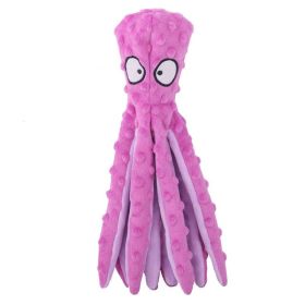 1 Piece Pet Squeak Toys Cartoon Octopus Shape Toy Pet Anxiety Relief Calming Aid Toy For Dogs (Color: Purple)