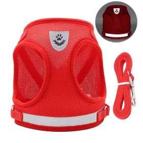 No Pull Pet Harness Vest For Dog; Step-in Puppy Harness For Small Medium Dogs; Reflective Strip (Color: Red, size: L)