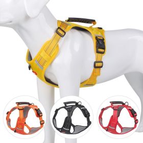 No Pull Pet Harness For Dogs; Adjustable Soft Padded Large Dog Harness With Easy Control Handle (Color: Yellow, size: M)