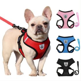 Reflective Pet Harness And Leash Set For Dog; Adjustable No Pull Dog Harness With Soft Mesh (Color: Black, size: S)