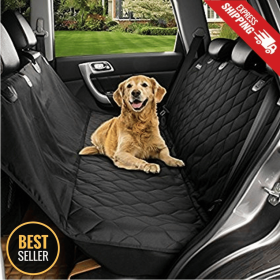 Pet Dog Car Seat Cover Rear BackTravel Waterproof Bench Protector Luxury -Black XH (Default: Default)