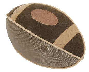 toyPet Life 'Pugskin' Durable Oxford Nylon and Mesh Plush Squeaky Football Dog Toy (Color: Olive Green)