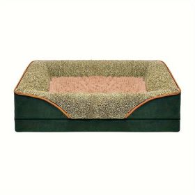 Removable And Washable Pet Dog Sofa And Dog Bed, Dog Nest,  Pet Bed Sofa, Comfortable And Soft, Sofa Bed With Raised Edges To Protect The Neck (Color: Green, size: XL ( 47.24 * 31.5 * 6.3 in ))